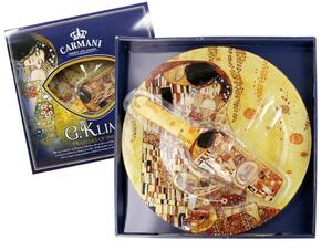 Carmani 1981221 - Sklenený tanier okrúhly s lopatkou KLIMT Kiss 30cm