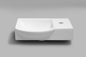 Sapho, LITOS keramické umývadlo pravé, 45x32 cm, biela, 4079