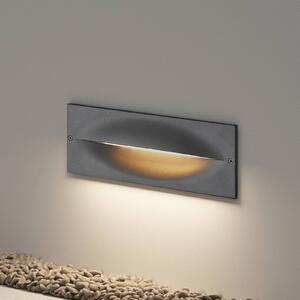 Lucande LED nástenné svietidlo Zandro, 25 cm, antracit, IP65, Čierna, Hliník, Moderný, Nástenné svietidlo zapustené