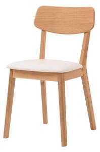 Dubová stolička Vilnius s bielou koženkou