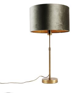 Stolná lampa bronzová so zamatovým tienidlom zelená 35cm - Parte