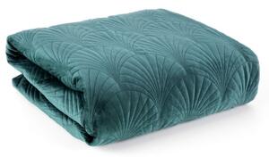 Dekorstudio Luxusný zamatový prehoz na posteľ SHELL v tmavotyrkysovej farbe Rozmer prehozu (šírka x dĺžka): 220x240cm