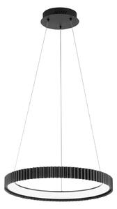 LED závesné svietidlo Niike, čierne, Ø 50 cm, kov,, Čierna, Obývacia izba / jedáleň, kov, Moderný, Závesné svietidlo