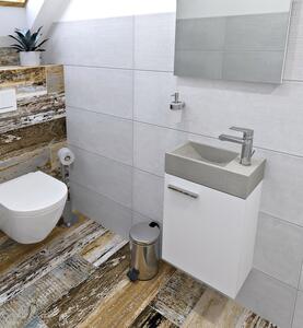 Sapho, CREST R betónové umývadlo vrátane výpusti, 40x22 cm, biely pieskovec, AR413