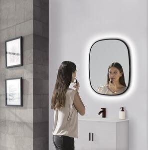 Sapho SHARON LED podsvietené zrkadlo 80x70cm, čierna mat