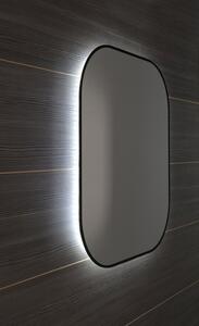 Sapho SHARON LED podsvietené zrkadlo 80x70cm, čierna mat
