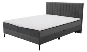 Sivá posteľ s vrchným matracom CINDY FUNDAMENTO 160 x 200 cm