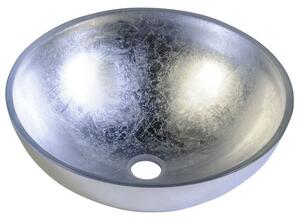 Sapho MURANO ARGENTO sklenené umývadlo okrúhle 40x14 cm, strieborná
