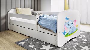 Kocot kids Detská posteľ Babydreams slon s motýlikmi biela