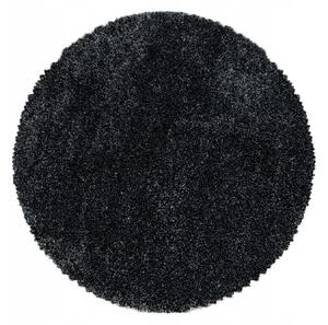 Ayyildiz , Kusový koberec Fluffy Shaggy 3500 anthrazit kruh, 80x80 (priemer) kruh, šedá, obývacia izba