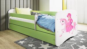 Kocot kids Detská posteľ Babydreams princezná na koni zelená