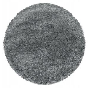 Ayyildiz , Kusový koberec Fluffy Shaggy 3500 light grey kruh, 80x80 (priemer) kruh, šedá, obývacia izba