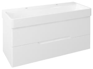 Sapho, MEDIENA umývadlová skrinka 117x50,5x48,5cm, biela matná/biela matná, MD120