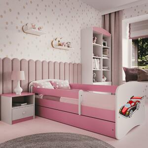 Kocot kids Detská posteľ Babydreams závodné auto ružová