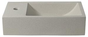 Sapho, CREST L betónové umývadlo vrátane výpusti, 40x22 cm, biely pieskovec, AR410