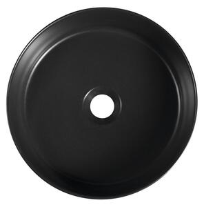 Isvea INFINITY ROUND keramické umývadlo na dosku, priemer 36cm, čierna mat