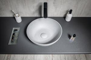 Sapho FORMIGO betónové umývadlo na dosku, Ø 39 cm, sivá