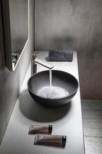 Sapho FORMIGO betónové umývadlo na dosku, Ø 39 cm, antracit