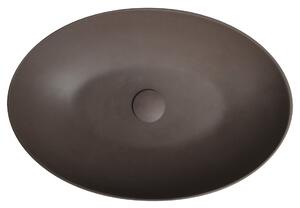 Sapho FORMIGO betónové umývadlo na dosku, 60x40 cm, tmavo hnedá