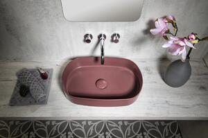 Sapho, INFINITY OVAL keramické umývadlo na dosku, 55x36 cm, matná Maroon Red, 10NF65055-2R
