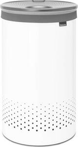 Kôš na bielizeň 60 l Brabantia s čiernym poklopom biely
