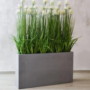 Kvetináč ELEMENTO SLIM, sklolaminát, šírka 90 cm, betón design, sivá