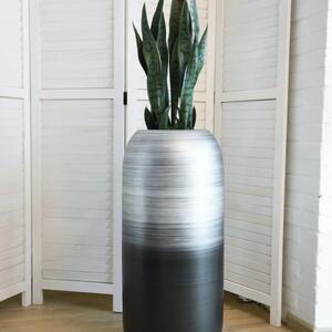 Váza CHRONO, sklolaminát, výška 75 cm, čierno-strieborná