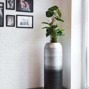 Váza CHRONO, sklolaminát, výška 95 cm, čierno-strieborná