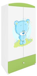 Kocot kids Detská skriňa Babydreams 90 cm medvedík zelená
