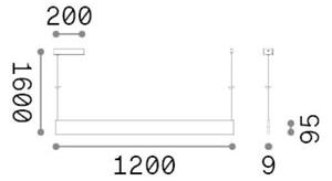Ideal lux Pro 348414 STEEL závesné svietidlo LED 35W 4000/1670lm 3000K biela, UGR<16