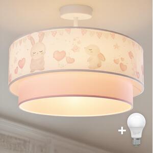 Brilagi-LED Detský prisadený luster BOBO 1xE27/60W/230V pr.40 cm krémová/ružová/kráľovská