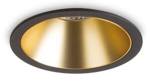 Ideal lux 192345 GAME ROUND zápustné svietidlo D85mm LED 11W 950/700lm 3000K čierna, zlatá, UGR<19