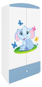 Kocot kids Detská skriňa Babydreams 90 cm slon s motýlikmi modrá
