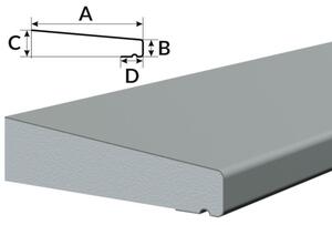 FASÁDNE PROFILY Teplý parapet OS1 Dĺžka parapety: 240cm, Typ parapety: OS1-40