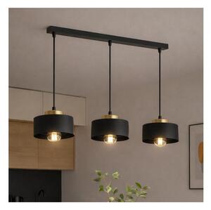 Brilagi - Závesný luster na lanku SPRING 3xE27/60W/230V čierna/zlatá