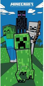 Carbotex Bavlněná froté osuška 70x140 cm - Minecraft Mobi útočí