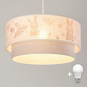 Brilagi- LED detský luster na lanku BOBO 1xE27/60W/230V pr.40 cm krémová/sivá/kráľovská modrá