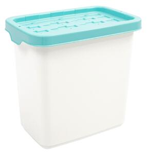 Doloni Úložný box s vekom 28x18,6x27,2 Biela/Tyrkysová