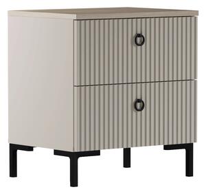 KONDELA Nočný stolík, sivohnedá Taupe/dub silverjack, DOMCA 2S