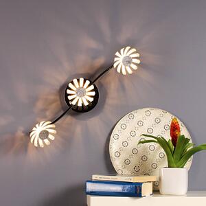 Nástenné LED svietidlo Bloom, 3-plameňové striebro