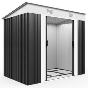 Gardebruk L kovový prístrešok 2m² so základmi 196x122x182cm posuvné dvere antracitový prístrešok na náradie záhradný prístrešok 3,4m³
