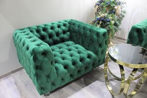Zelená exkluzívna zamatová 1-sedačka OLIVIA 112cm
