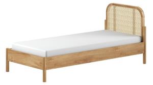 Jednolôžková posteľ z dubového dreva s roštom 90x200 cm v prírodnej farbe Olive Rotan – Vipack