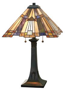 Stolová lampa Inglenook s farebným sklom