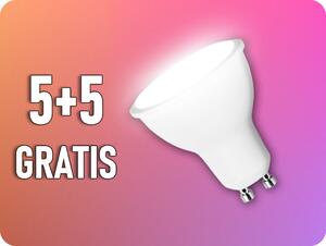Spectrum LED žiarovka GU10 7,5W, 5+5 zadarmo! Farba svetla: Teplá biela [WOJ+14592]