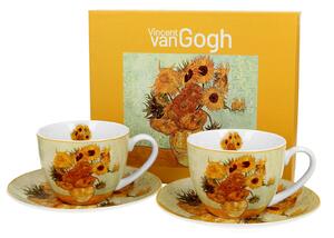 Porcelánová šálka s podšálkou Van Gogh Sunflowers 250 ml sada 2ks