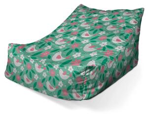 Sablio Sedací vak Lounge Kvetiny a vtáčiky - 80 x 95 x 50 cm
