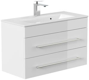 SKRINKA S UMÝVADLOM, biela s vysokým leskom, biela s vysokým leskom, 80,4 cm MID.YOU - Kúpeľňové skrinky, Online Only