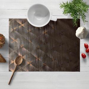 Biante Zamatové prestieranie na stôl Isabela IBL-012 Rose Gold trojuholníky na hnedom 30x40 cm