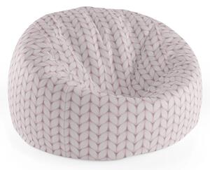 Sablio Sedací vak Cocoon Bledoružové pletenie - 75 x 45 x 35 cm
